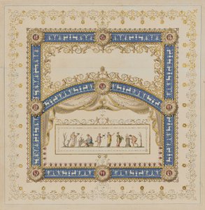 Ceiling designs in the Antique manner, with central scenes of the gods in friezes alkotó: Agostino (attr.) Brunias