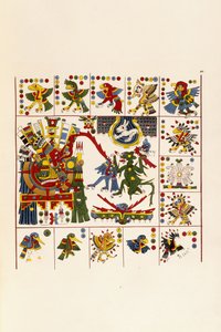 Egy oldal az "Antiquities of Mexico: Comprising Facsimilies of Ancient Mexican Paintings and Hieroglyphics" című könyvből, c. 1830-1848