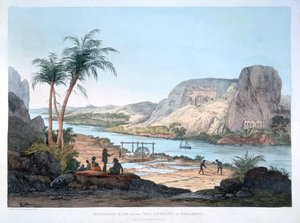 A két templom külső képe Ybsambulban, Egyiptomban, 1820