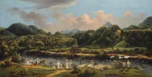 Kilátás a Roseau folyóra, Dominika, 177080. alkotó: Agostino Brunias