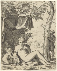Vénusz, Szerelem a szaterben alkotó: Agostino Carracci (attributed to)