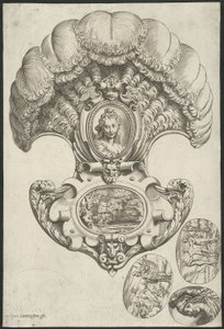 Fejdísz legyező formájában alkotó: Agostino Carracci