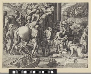 A mágusok imádása (bal alsó rész) alkotó: Agostino Carracci