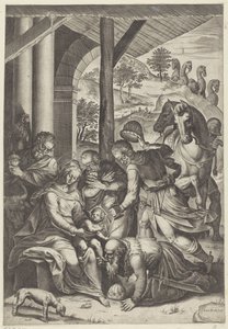 A királyok imádása alkotó: Agostino Carracci