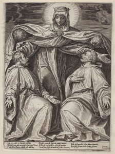 Egy védőköpenyes Madonna két rendtaggal alkotó: Agostino Carracci