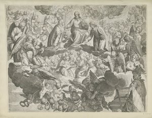 Páduai Szent Jusztina vértanúsága (felső fele) alkotó: Agostino Carracci