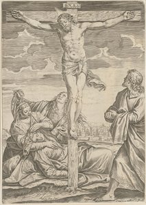 Keresztre feszítés alkotó: Agostino Carracci