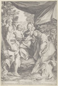 Mária gyermekével és Szent Jeromos és Mária Magdolna alkotó: Agostino Carracci