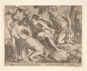 Merkúr és a három grácia alkotó: Agostino Carracci