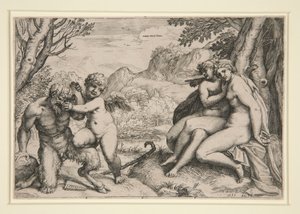 Pan Letaglózott Ámor alkotó: Agostino Carracci