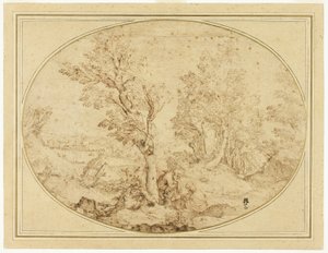 Pihenjen az egyiptomi repülésen alkotó: Agostino Carracci