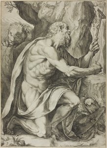 Szent Jeromos a bűnbánatban alkotó: Agostino Carracci