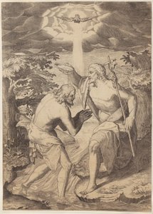 Krisztus megkeresztelése alkotó: Agostino Carracci
