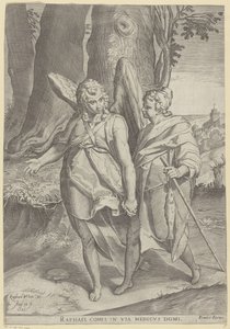 Tóbiás az Engelben alkotó: Agostino Carracci