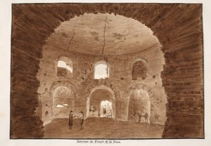 A Köhögés templomának belseje, 1833 (barna mosású rézkarc) alkotó: Agostino Tofanelli