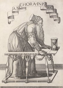 Az öregség allegóriája Anchora inparo (cím az objektumon) alkotó: Agostino Veneziano (attributed to)