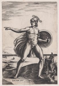 Egy harcos, kb. 1514-36. alkotó: Agostino Veneziano