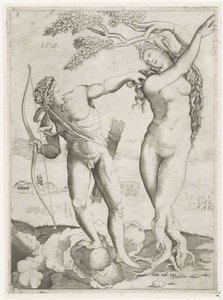 Apolló Daphnéban alkotó: Agostino Veneziano