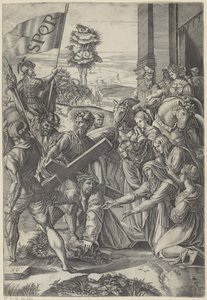 Krisztus megadja magát a kereszt súlyának Il Spasimo di Sicily alkotó: Agostino Veneziano