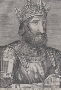 I. Ferenc francia király 1536-ban kelt. alkotó: Agostino Veneziano