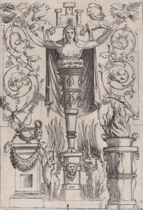 Dísztábla, kb. 1514-36. alkotó: Agostino Veneziano
