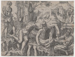 A hegymászók, 1524-ben. alkotó: Agostino Veneziano