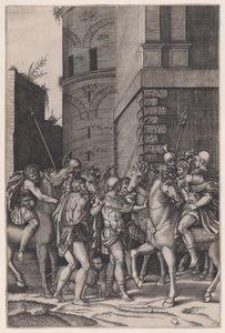 A császár találkozik a harcossal, kb. 1516-17. alkotó: Agostino Veneziano