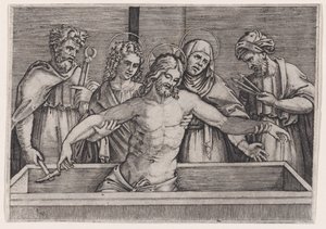 Krisztus síremléke, kb. 1514-36. alkotó: Agostino Veneziano