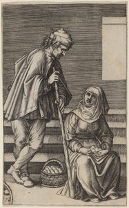 Paraszt és tojásos nő alkotó: Agostino dei Musi after Raphael