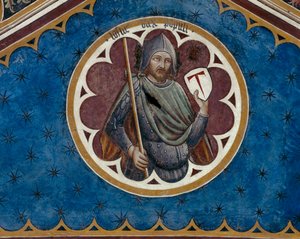 Lotharius, dux populi, a mennyezet negyedik szakaszának részlete (freskó) alkotó: Agostino di Marsiglio