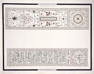 A mozaikok példányai, a császár sírjából, c. 1815 (ceruza, toll, tinta, w/c)