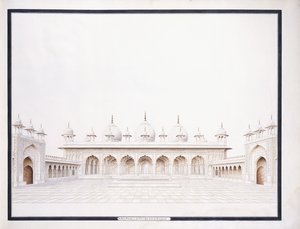 A Moti Masjid az Agra-erődben, c1815 (ceruza és w/c)
