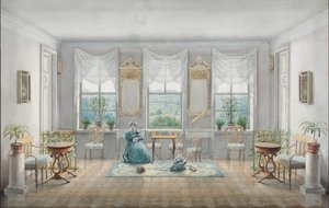 Szalon a Gorki kastélyban, 1831 alkotó: Agrafena Dmitrievna Blagovo