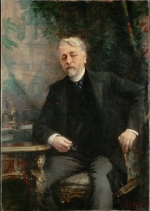 Gustave Eiffel, mérnök, építette az Eiffel-tornyot Párizsban ... (festmény, vászon)