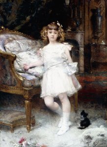 Janine Potin portréja egy cicával, 1904