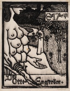 Exlibris Dr. Otto Engström számára alkotó: Akseli Gallen-Kallela
