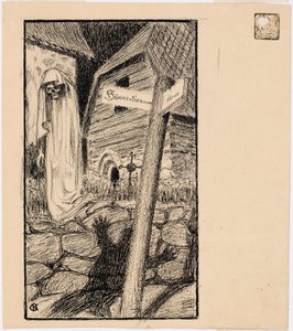 A szellem a temetőben alkotó: Akseli Gallen-Kallela