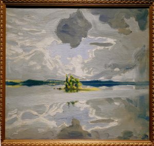 Felhők egy tó felett alkotó: Akseli Valdemar Gallen Kallela