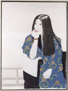 Kék kimonó, 1995 (tinta, wc, gouache és szén papíron)