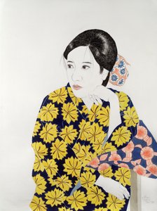 Sárga kimonó, 1996 (tinta, wc, gouache és szén papíron)