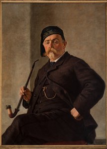 Férfi pipával (olaj, vászon) alkotó: Albano Lugli