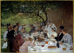 Esküvői étkezés Yportban Albert Fourie festménye (1854-1937) 1886 V. 3,89x2,53 m Rouen, Muse des Beaux Arts