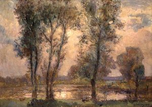 Közel a tóhoz alkotó: Albert Charles Lebourg