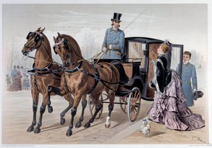 Angol lovak kupéja Albert Adam (1833-?) nyomata 1874 Párizs, Musee Carnavalet