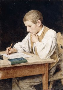 Írófiú, 1902 alkotó: Albert Anker
