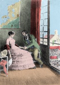 Illusztráció Gustave Flaubert (1821-1880) „Madame Bovary”” című regényéről. Albert Fourie (1854-1937) illusztrációja.