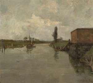 Dendermonde környékének látképe alkotó: Albert Baertsoen