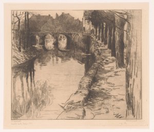 Régi híd egy csatornán Diksmuide-ban Vieux Pont (cím az objektumon) Régi híd Diksmuide-ban