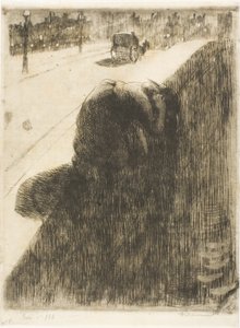 Öngyilkosság, tizenegyes tányér a Woman alkotó: Albert Besnard