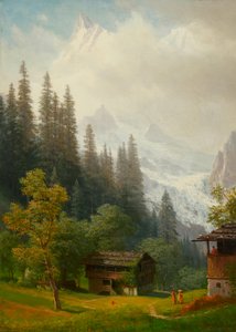 Alpesi jelenet alkotó: Albert Bierstadt